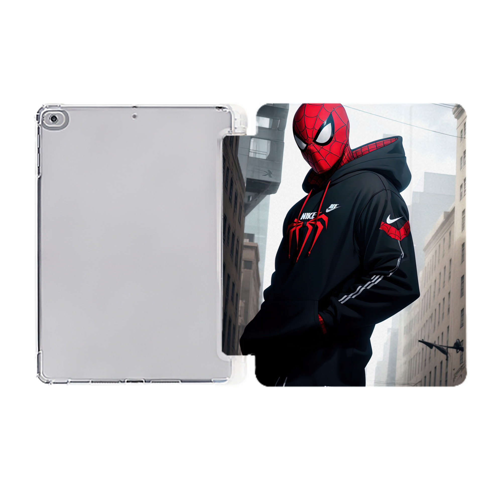 （画像用） Spider Man スパイダーマン IPad ケース ペン収納付き 三つ折りスタンド PUレザー×シリコン 対応機種9.5/10.5/10.9インチ